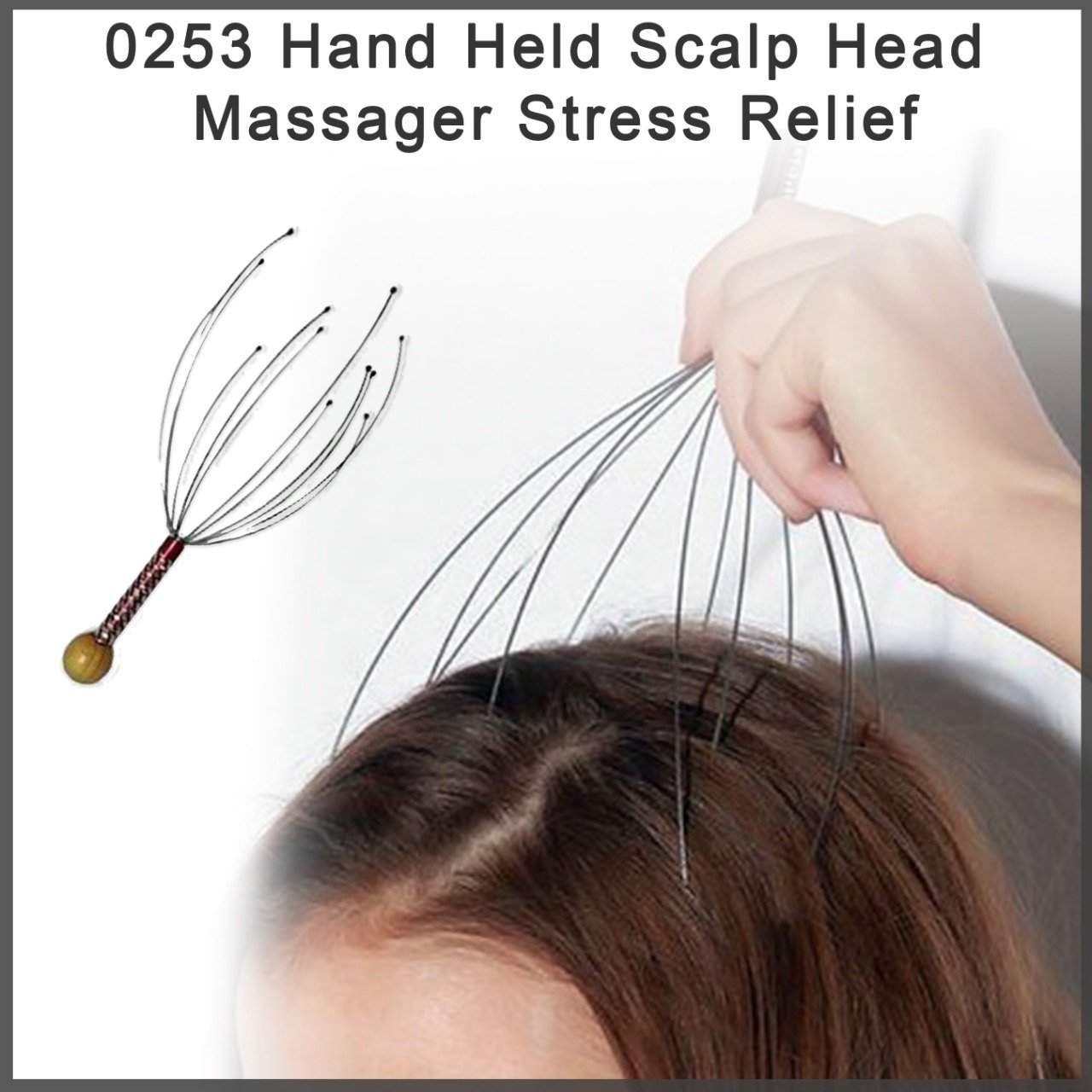 0253 Hand Held Scalp Head Massager Stress Relief - SkyShopy 0253 Hand Held Scalp Head Massager Stress Relief - SkyShopy